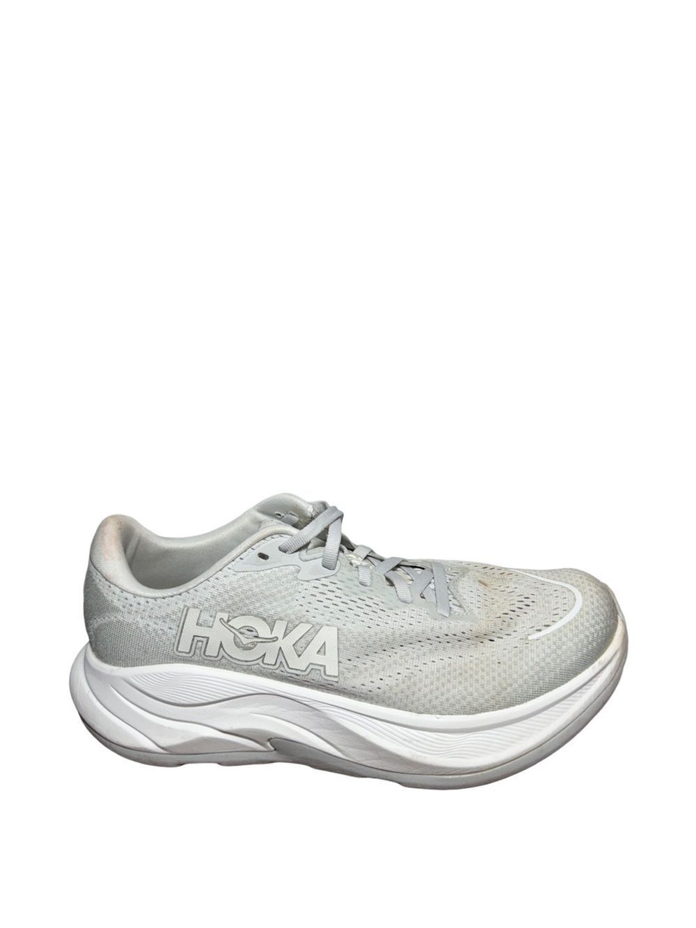Women’s Hoka Rincon 4 wide White and Light Gray Performance Trainer size 9D